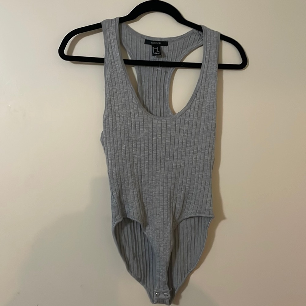 Forever 21 gray tank top bodysuit